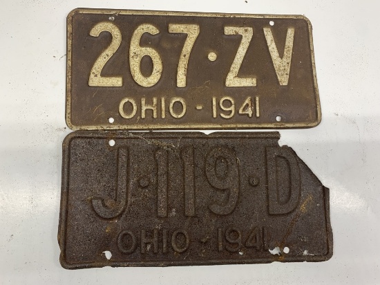 Ohio License plates 1941