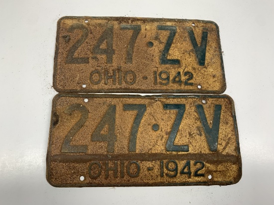 Ohio License plates 1942