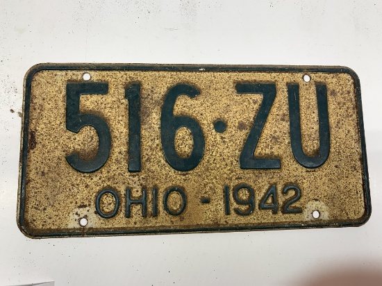 Ohio License plate 1942