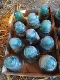 Group Of 11 Blue Glass Insulators