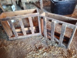 Two Hanging Wooden Hay Feeders