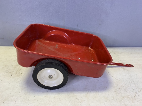 Red Metal Pedal Trailer Wagon