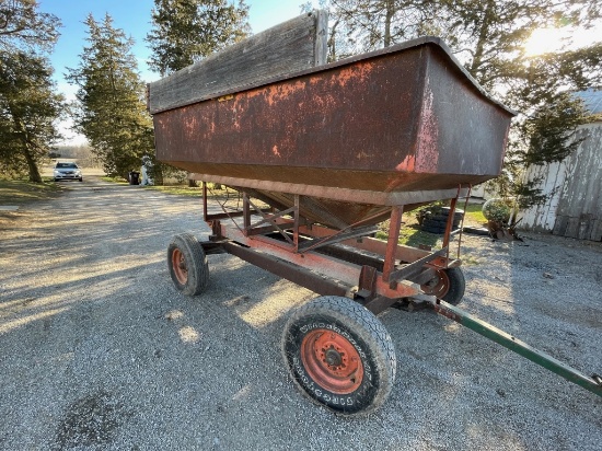 Orange Hopper Wagon on New Idea Running Gear