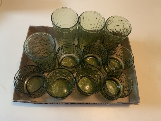 Green Drinking Glasses Qty 11