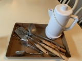 BBQ Utensils, Coffee Pot & Spoon