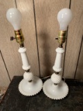 Pair of Milk glass Lamps