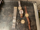 Lot of 5 Men's Watches & Band