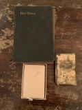 3 Vintage Bibles & New Testament, 1 w/Metal Cover