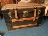 Old Trunk w/Leather Strap Handles