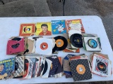 Various 45RPM Records & a Few Empty Sleeves