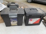 2 Plastic Filing Boxes