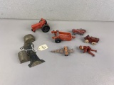 Vintage Cast Iron, Tin & Rubber Tractors & Parts