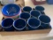 Blue Metal Mugs & Bowls, Plastic Bowls