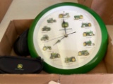 John Deere Wall Clock, 2 Eyeglasses Cases