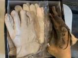 Work Gloves, Leather & Cloth