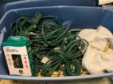 Extension Cords & Christmas Lights in Tote