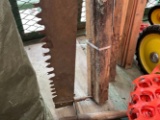 Antique Cross Cut Saw & Wood Pieces