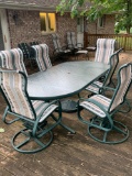 Patio Table Set w/ 8 Chairs, 2 Ottomans