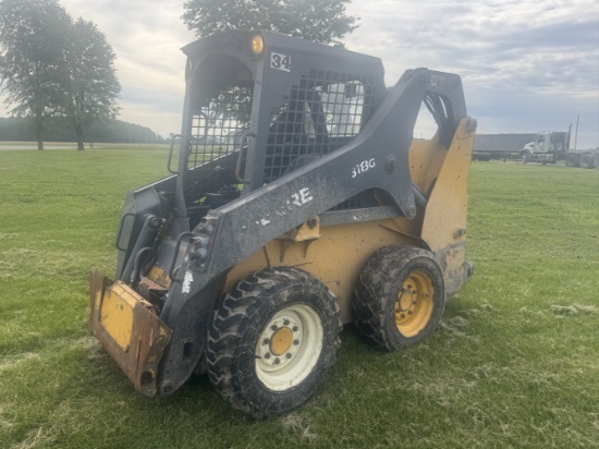 John Deere 318G Skid Steer - 2 Speed, 6095 hrs. ISO Hand Controls. Aux hyds