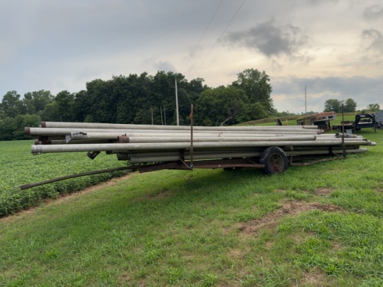 Irrigation pipe, irrigation stands, and accessories, and trailer