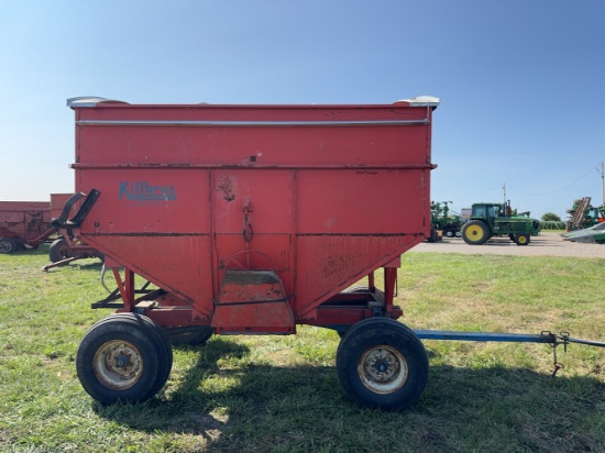 350 KillBros Hopper Wagon - RH dump, w/ Unverferth Seed Auger, Shurco Tarp