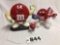 3 piece M&Ms Lot includes plastic candy dispenser, plush 