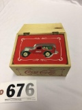 Coca-Cola seasons greetings 1:64 scale diecast car with wood box