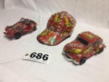 Coca-Cola handmade hat, VW bug and roadster