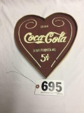 Wood hand painted Coca-Cola heart