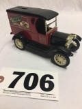 ERTL Budweiser 1923 Chevrolet replica delivery van approximately 1:32 scale bank with key