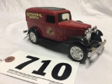 ERTL Anheuser-Busch Budweiser replica Ford 1932 delivery van diecast metal bank with key