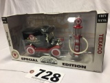 1912 Ford model T delivery car bank and 1920s Wayne gas pump diecast special edition Texaco Goodyear