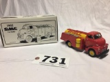 1952 GMC Shell Oil Company fuel tanker 1:34 scale diecast metal bank