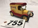 ERTL replica Ford 1913 model T Case van diecast metal bank with key