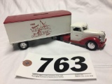 ERTL 1948 Diamond T Truck n trailer National Toy Truckin Construction show diecast metal bank w key