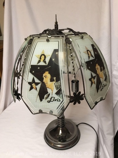 Elvis Presley "Elvis" glass panels plug-in lamp. Non-working condition