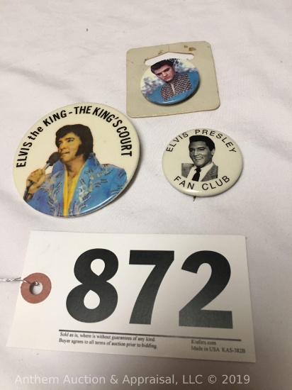 Lot of 3 Elvis Presley pins