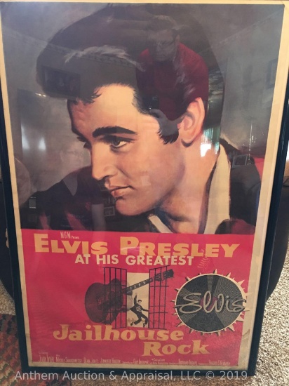 Ultra Rare!!! Elvis Presley theater poster of Jailhouse Rock. Copyright 1957. Poster numbered 57/533