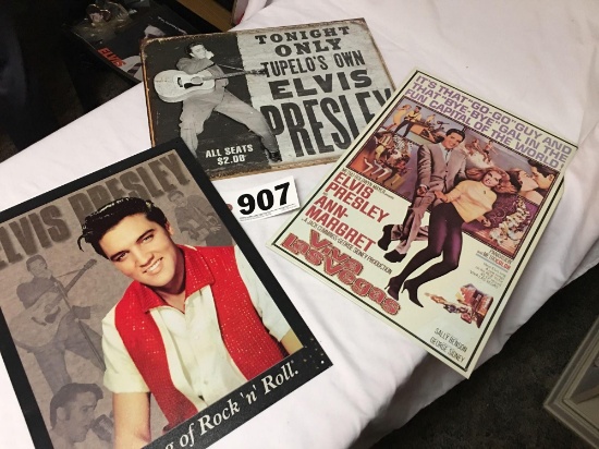Lots of 3- Elvis Presley sheet metal signs