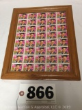 Elvis Presley framed 40 $.29 stamp collection UNCUT Sheet