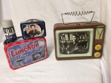 Elvis Presley set of two collectible lunchbox tins with Elvis salt and pepper shakers