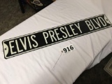 Elvis Presley 36 x 6 Elvis Presley Blvd. metal sign