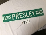 Elvis Presley tin Elvis Presley Blvd. sign