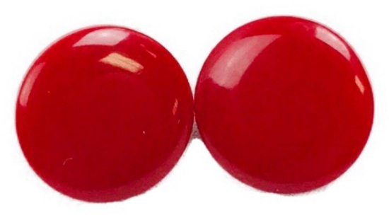 Vintage Cherry Red Bakelite Clip On Earrings