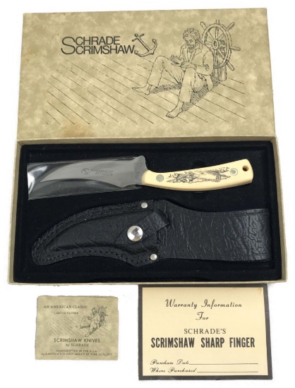 RARE Brand New Scrimshaw Knife in Box;