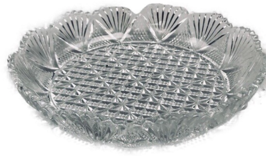 Vintage Pressed Glass Shallow Bowl/Relish Tray
