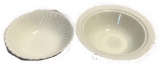 2 White English Vegetable/Serving Bowls, Marked