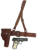 Vintage Hubley Green Army Colt 45 Die Cast Toy Cap Gun