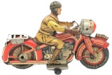 Rare Vintage Tin Type Litho Toy Motorcycle by Arnold