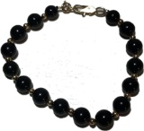 Black Pearl and Gold Bead Estate Jewelry Bracelet